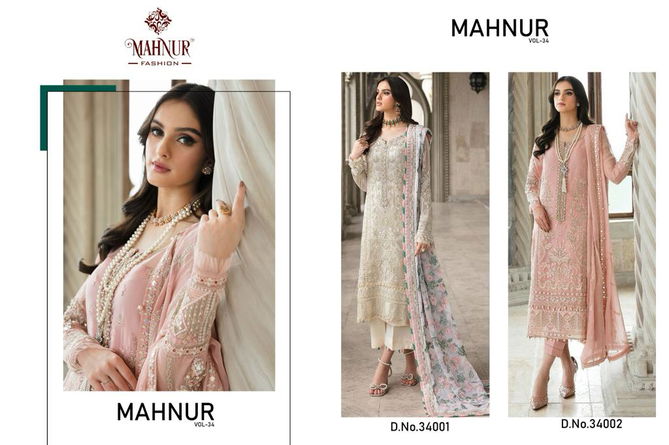 Mahnur Vol 34 Georgette Pakistani Suits Catalog
